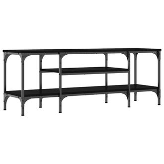 vidaXL Vidaxl - Mueble De Tv Hierro Y Madera Contrachapada Negro 121x35x45 Cm