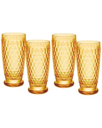 Villeroy & Boch Set Of 4 Boston Saffron Highball / Tumblers