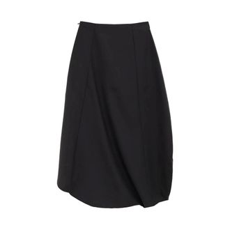 Paloma Wool Midi Skirts, female, Black, Size: L Black Balloon Skirt with Side Slit
