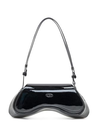 Diesel Diesel Shoulder Bag In Black Patent Leather