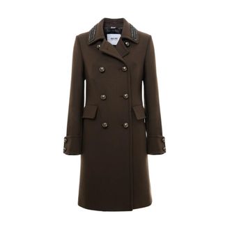 Bazar Deluxe Bazar Deluxe, Double-Breasted Coats, female, Brown, Size: M Baxar Deluxe Coat