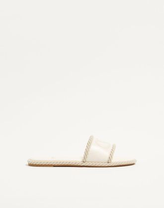 Valentino Garavani Sandalo Slide VLogo Torchon In Nappa Donna AVORIO 35
