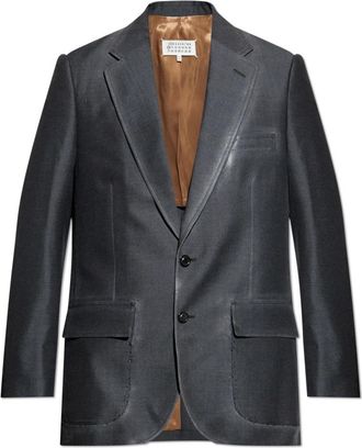 Maison Margiela Blazer met ruwe afwerking - Heren - Blazers - Grijs - XS - Wol - Jassen