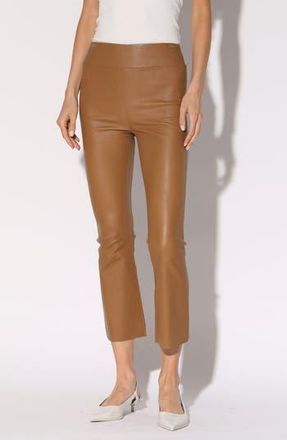 Walter Baker Luisa Leather Crop Flare Leg Pants in Camel at Nordstrom Rack, Size Small