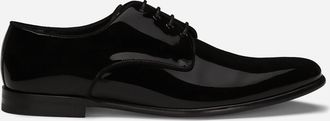 Dolce & Gabbana Calfskin Derby Shoes - Man Lace-ups Black Leather 42.5
