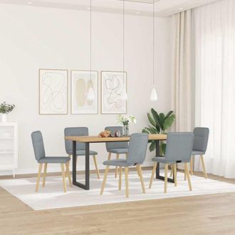 vidaXL Vidaxl - Sillas De Comedor 6 Unidades De Tela Gris Claro
