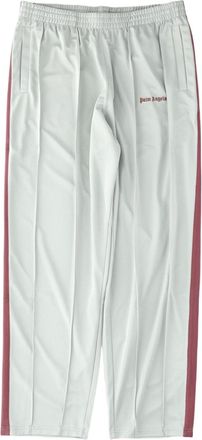Palm Angels Grey Maroon Striped Relaxed-Fit Straight-Leg Pants