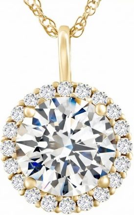 Pompeii3 Certified 3 1/2Ct Halo Diamond Pendant 14k Gold Womens Necklace Lab Grown