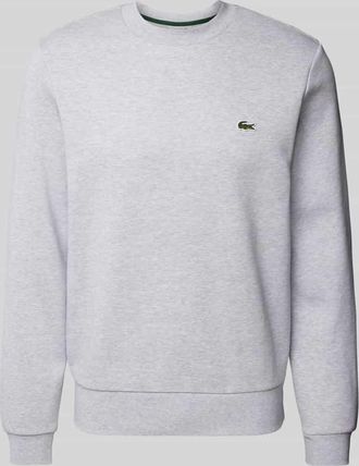 Lacoste Sweatshirt mit Label-Badge in Hellgrau, Gr&ouml;&szlig;e S
