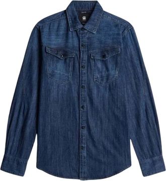 G-Star ARC 3D Slim Shirt - Heren - Spijkeroverhemden - Blauw - 2XL - Katoen - Overhemden