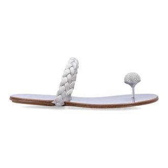 Pedro Garcia Flip Flops, female, Gray, Size: 11 US Pipa Cabochon Thong Sandals
