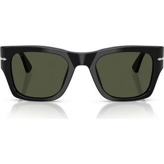 Persol 52mm Square Sunglasses in Black /Green at Nordstrom