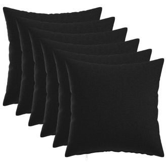 vidaXL Cuscino Con Cuscino Heerlen 6 Pz Nero Tessuto Vidaxl