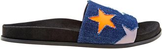 Stella McCartney Ladies Loafer Slides Denim Stars, Brand Size 35 ( US Size 5 )