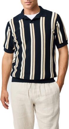 Rodd & Gunn Royce Hill Johnny Collar Polo in Midnight at Nordstrom, Size Xxx-Large R