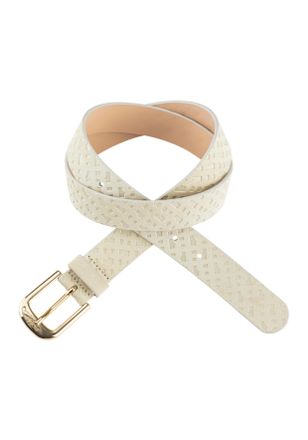 HUGO BOSS Lederg&uuml;rtel BOSS Anna-Bmono-Sd-G_Sz30, Damen, Gr. 75, weiss (open wei&szlig; 110), Leder, unifarben, G&uuml;rtel Lederg&uuml;rtel, mit Logopr&auml;gung auf der Schnalle