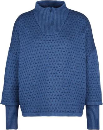 Stoic Heavy MerinoKnit MMXX.Norbotten Half Zip Merinopullover f&uuml;r Damen | blau