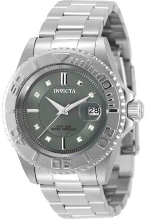 Invicta Pro Diver 49919 Herenhorloge - Quartz Uurwerk - Roestvrij Staal met Groene Wijzerplaat - 40 mm