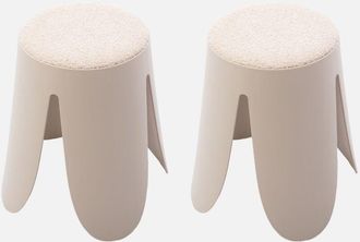 Sweeek Taburete apilable con asiento texturado, set de 2
