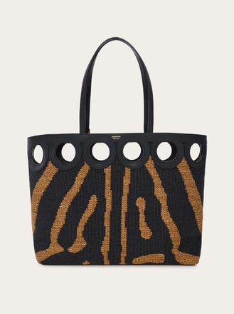 Ferragamo Women Gancini outline tote bag (L) Black