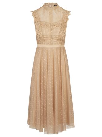 Apart Fashion ApartFashion Womens Apart Lace and Tulle Cocktail Dress Special Occasion, Nude, L