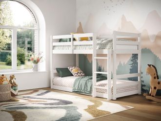 Flair Shasha Low Shorty Bunk Bed in White | Size: Junior