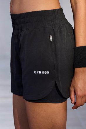 Copenhagen Funktionsshorts COPENHAGEN STUDIOS, Damen, Gr. XS (32/34), N-Gr, schwarz, Obermaterial: 92% Polyester, 8% Elasthan, bedruckt, unifarben, k&ouml;rpernah kur