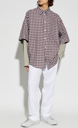 American Vintage Trousers With Logo, Mens, White