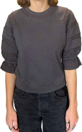 Rails Aggy Ruffled Sleeves Top In Washed Black