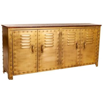 Wanderlust Deco Aparador De Metal Marr&oacute;n 152x35x71