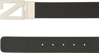 Ermenegildo Zegna Reversible Leather With Z Monogram Belt - Black