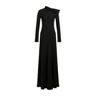Alberta Ferretti Long off-the-shoulder dress with slit - female - Alberta Ferretti - Gowns - Black - 2XL - Dresses