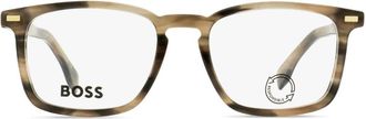 BOSS marbled rectangle-frame glasses - men - Acetate - One Size - Grey