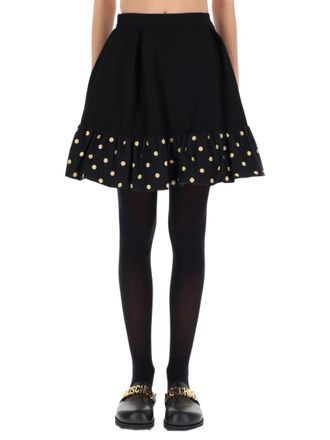 Moschino Black Polka Dot Above Knee Skirt