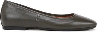 Vionic Womens Orinda Square Toe Ballet Flat In Dark Khaki