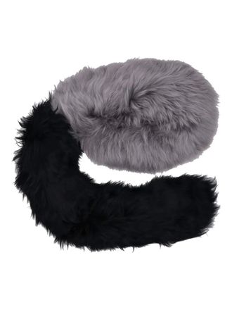 Marni two-tone scarf - women - Lamb Fur/Polyethylene Terephthalate (PET) - One Size - Grey