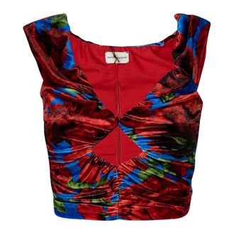Magda Butrym Sleeveless Tops, female, Multicolor, Size: XS Blue Blouse