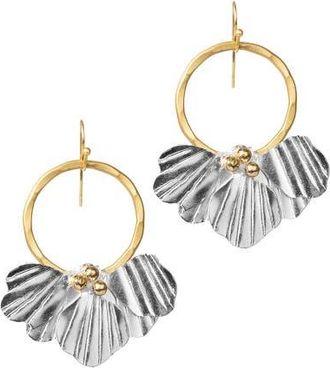 Matr Boomie Sayuri Petal Hoop Earring in Silver at Nordstrom