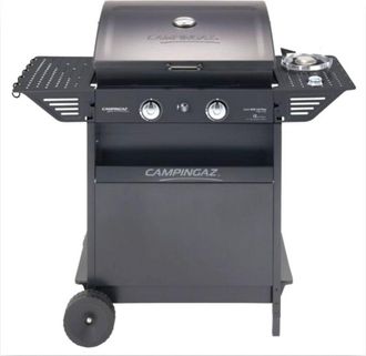 Campingaz Barbecue a gas con ruote 2 bruciatori in acciaio e fornello laterale xpert 200 ls plus