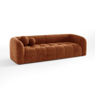 Sia Home Sof&aacute; 3 plazas terciopelo texturizado terracota