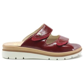 Fidelio Glory Leather Womens Slides Sandals - Bordo - Size:UK 7.5