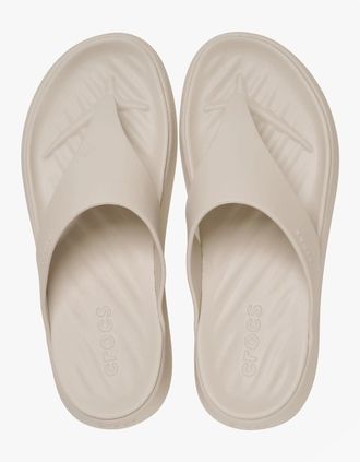 Crocs Womens Crocs GETAWAY TRIANGLE FLIP Womens Flip-flops Frappe - Almond Tan Platino - Size: 8