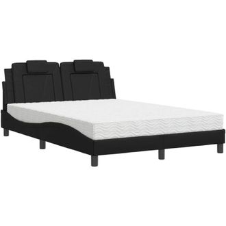 vidaXL Vidaxl - Cama Con Colch&oacute;n Cuero Sint&eacute;tico Negro 120x200 Cm