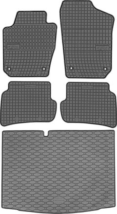 OEM Skoda Fabia Iii Hatchback (11/2014-08/2021) - Juego De Alfombrillas De Goma Para Coche + Alfombrilla Para Maletero