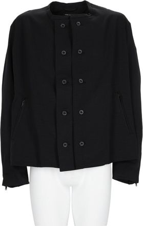Yohji Yamamoto Uniform Adaptive Boxy Oversized Double-Breasted Polyester Jacket
