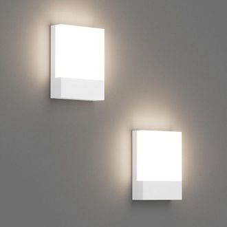 OEM Juego De 2 Apliques Led De Pared Para Interior/exterior De 24 W, Apliques De Pared Modernos De Aluminio Blanco, Iluminaci&oacute;n De Pared Para Entrada, Pas