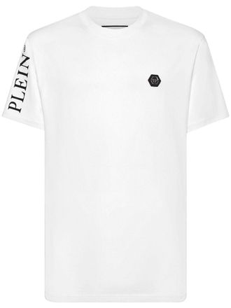 Philipp Plein Katoenen T-shirt met logopatch - Wit