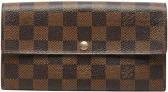 Louis Vuitton Pre-owned Long wallet (bi-fold) - Dames - Vintage Accessoires - Bruin - ONE Size - Leer - Vintage