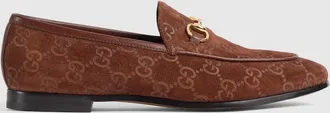 Gucci Womens Gucci Jordaan Loafer, Brown, Suede