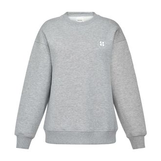 Sofie Schnoor Grijze Melange Sweatshirt met Logodetail - Dames - Sweatshirts - Grijs - XS - Katoen - Hoodies & sweatvesten